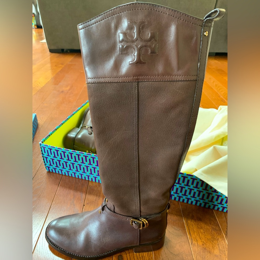 Tory Burch chocolate brown riding boot